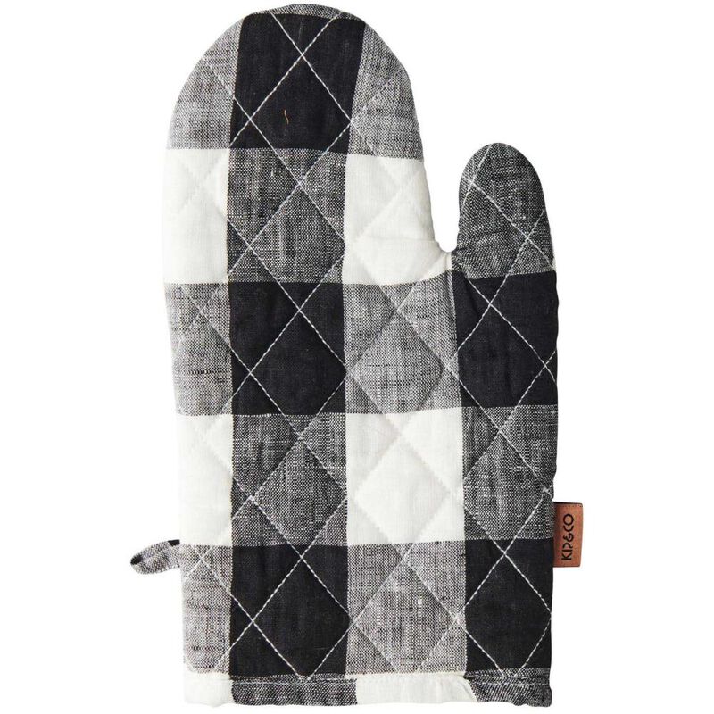 Kip&Co Black & White Gingham Oven Mitt image number 0